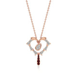 Sneh | Round Lab Grown Diamonds with Ruby Heart Pendant - Nivara