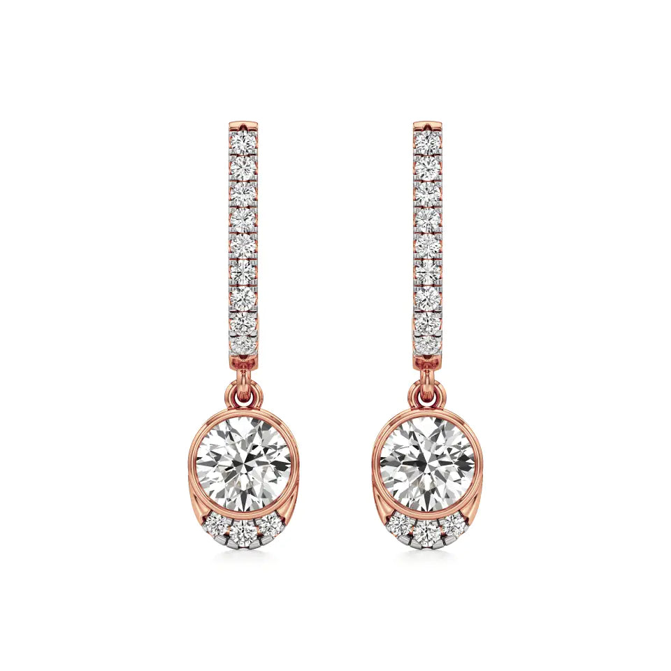 Amaya | Round Lab-Grown Diamond Dangle Earrings