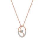 Sneh | Round Lab Grown Diamonds Heart Motif Pendant - Nivara