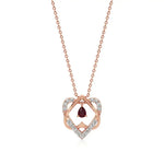 Sneh | Pear-Cut Ruby & Round Diamonds Pendant - Nivara