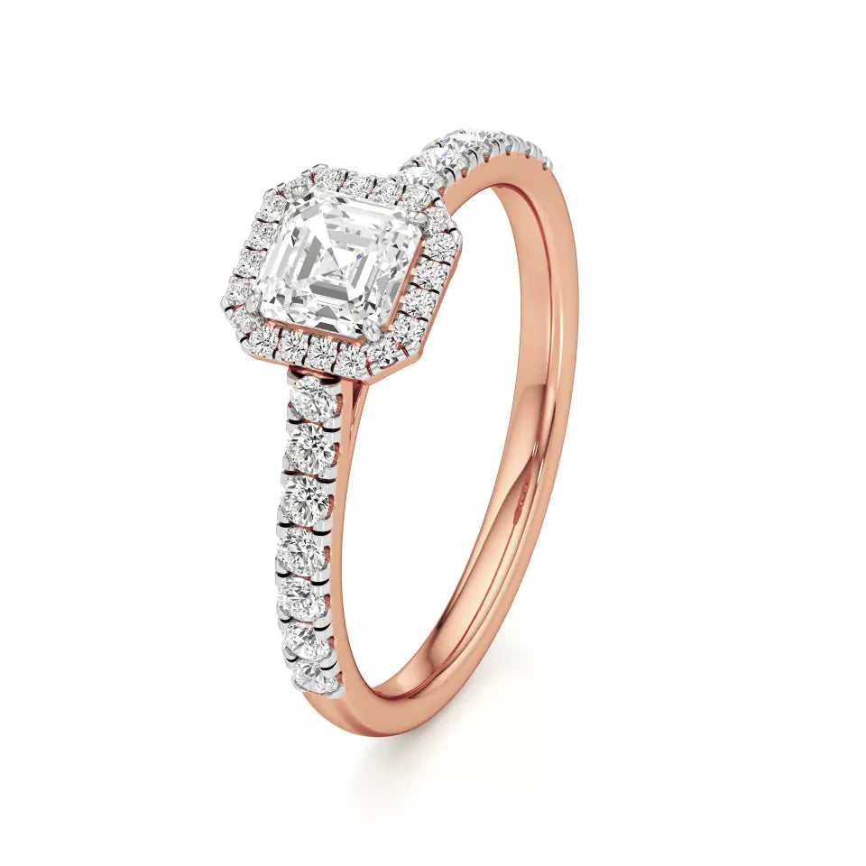 Amara | Asscher-cut Lab-Grown Diamond Halo Ring