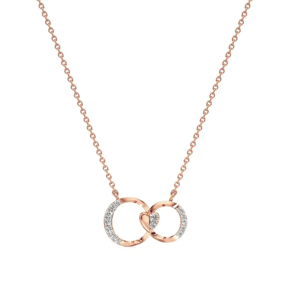 Sneh | Round Lab Grown Diamonds Loop Heart Pendant - Nivara