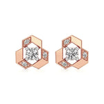 Mode | Round Solitaire Stud with Side Round Diamonds - Nivara