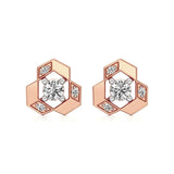 Mode | Round Solitaire Stud with Side Round Diamonds - Nivara