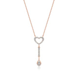 Sneh | Pear & Round Lab Grown Diamonds Heart & Tear Drop Necklace