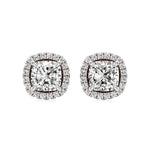 Mira | Cushion Solitaire with Halo Lab-Grown Diamond Studs - Nivara