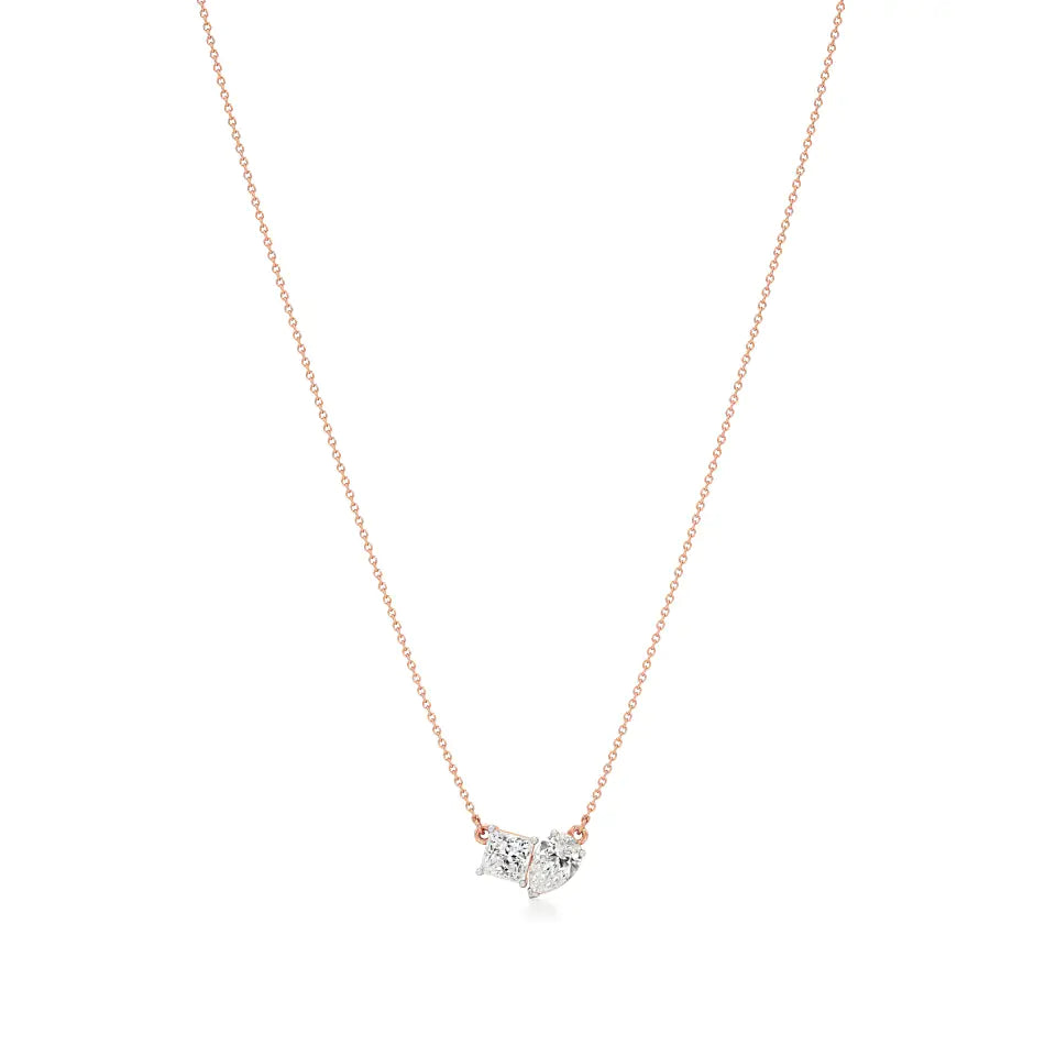 Toi et Moi | Princess & Pear Lab Grown Diamonds Necklace