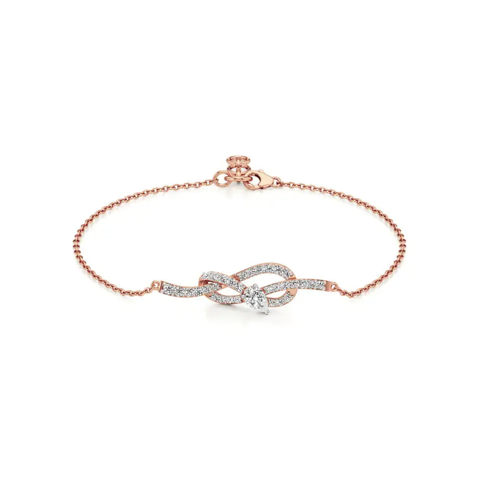 Mode | Pear & Round Lab Grown Diamonds Swirl Design Chain Bracelet - Nivara