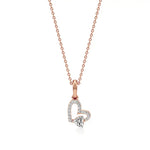 Sneh | Classic Heart & Round Lab Grown Diamonds Pendant - Nivara
