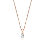 Thea | Oval-Cut Solitaire Lab Grown Diamond 4-Prong Setting Pendant - Nivara