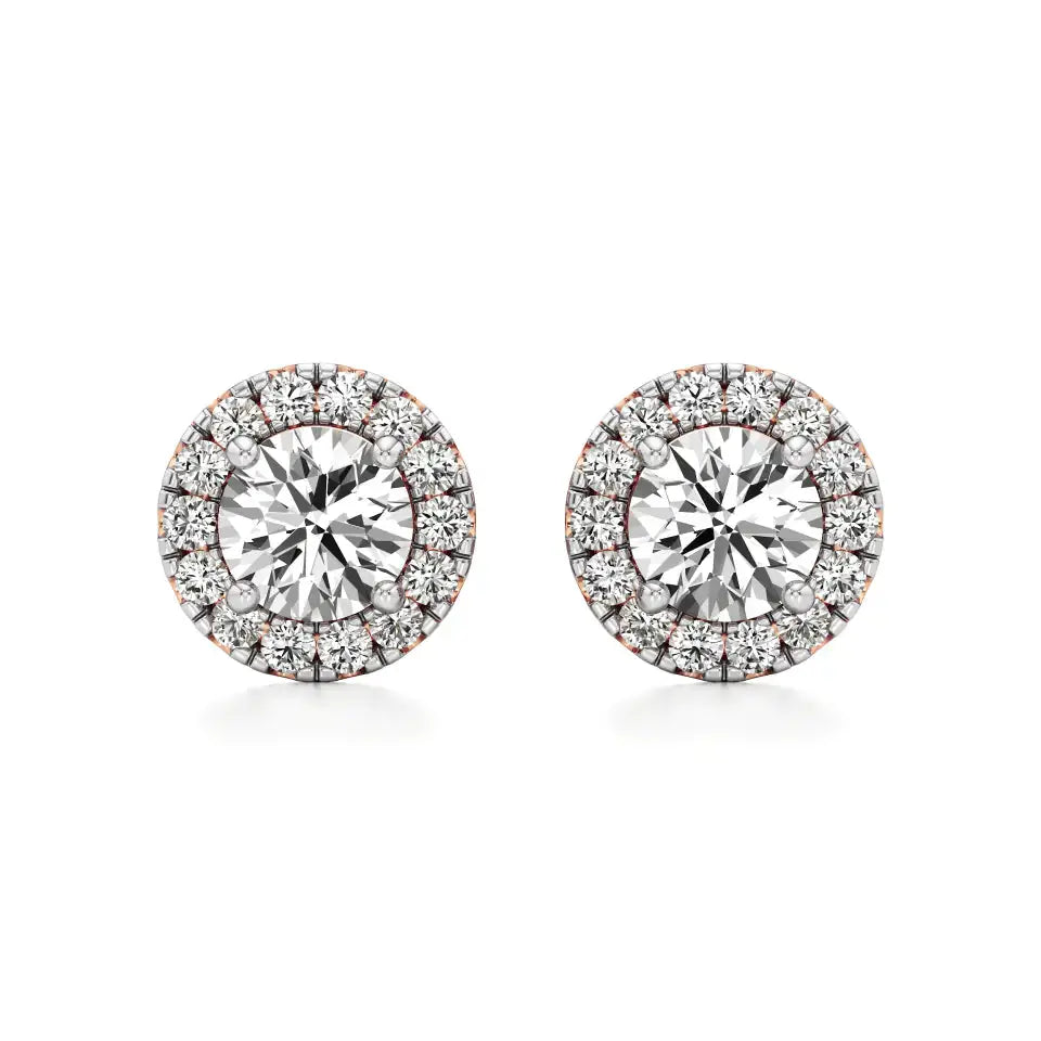 Mira | Round Lab-Grown Diamonds with Halo Studs - Nivara