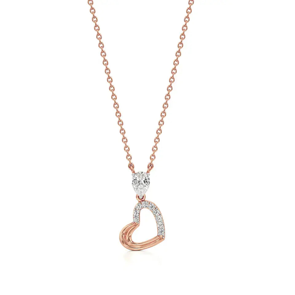 Sneh | Elegant Pear & Round Lab Grown Diamonds Pendant - Nivara