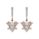 Flora | Pear & Round Lab-Grown Diamond Lotus Earrings - Nivara
