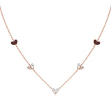 Sneh | Pear-Cut Ruby & Lab Grown Diamonds Heart Motif Necklace