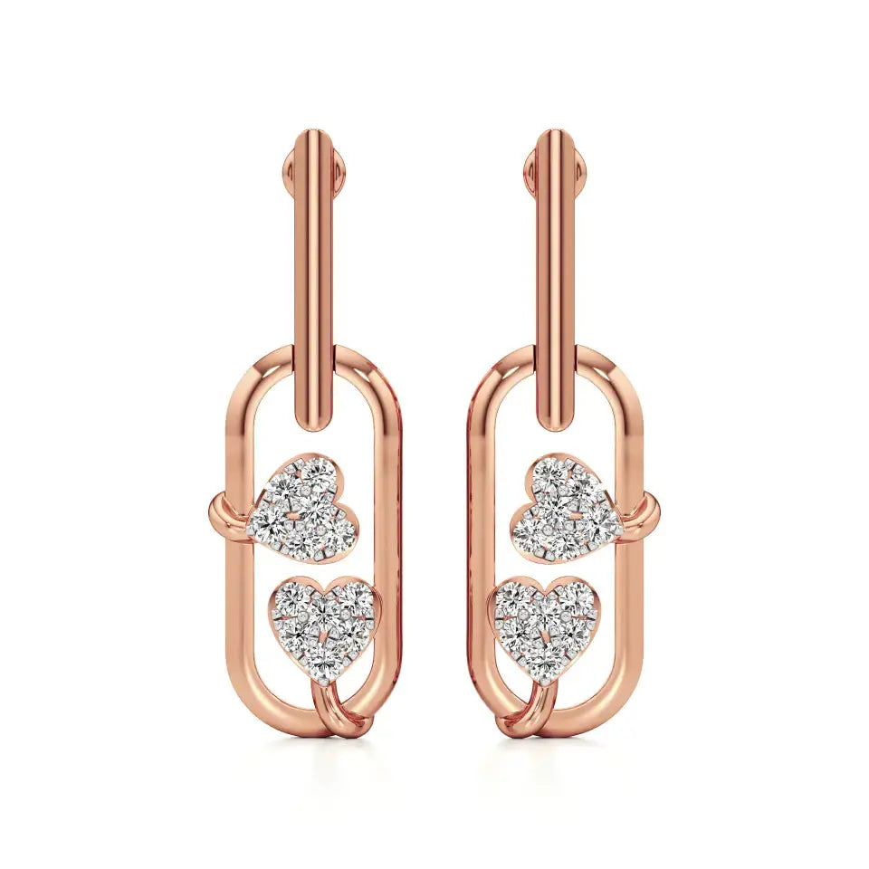 Sneh | Round Lab-Grown Diamonds Clustered Drop Earrings - Nivara