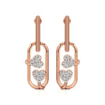 Sneh | Round Lab-Grown Diamonds Clustered Drop Earrings - Nivara