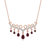 Anek | Round Lab Grown Diamonds & Pear-Cut Rubies Pendant