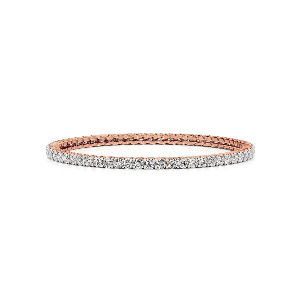 Ishar | Classic Round Lab Grown Diamonds Tennis Bangle - Nivara