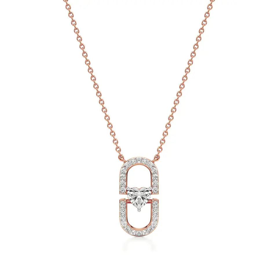Sneh | Heart & Round Lab Grown Diamonds Pendant - Nivara