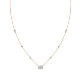 Anek | Radiant Solitaire & Round Lab Grown Diamond Necklace