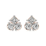 Mode | Round & Princess Trio Lab-Grown Diamonds Studs - Nivara