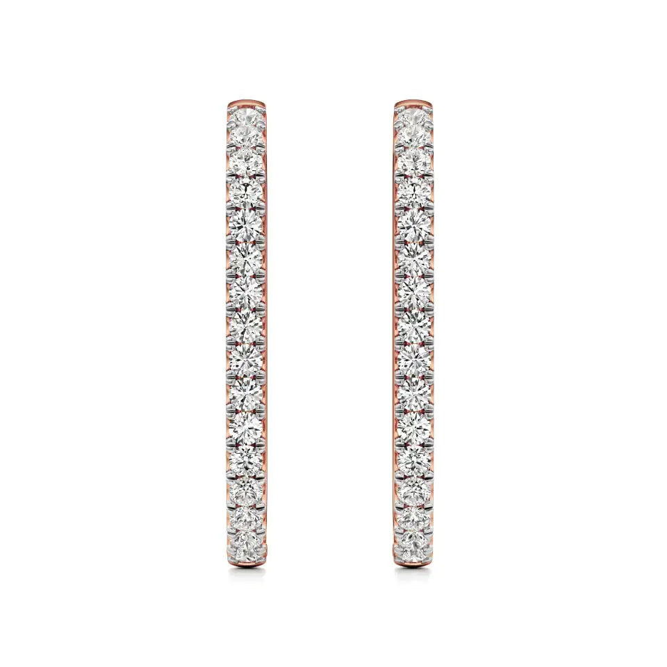 Mode | Round Lab-Grown Diamond Sleek Hoop Earrings - Nivara