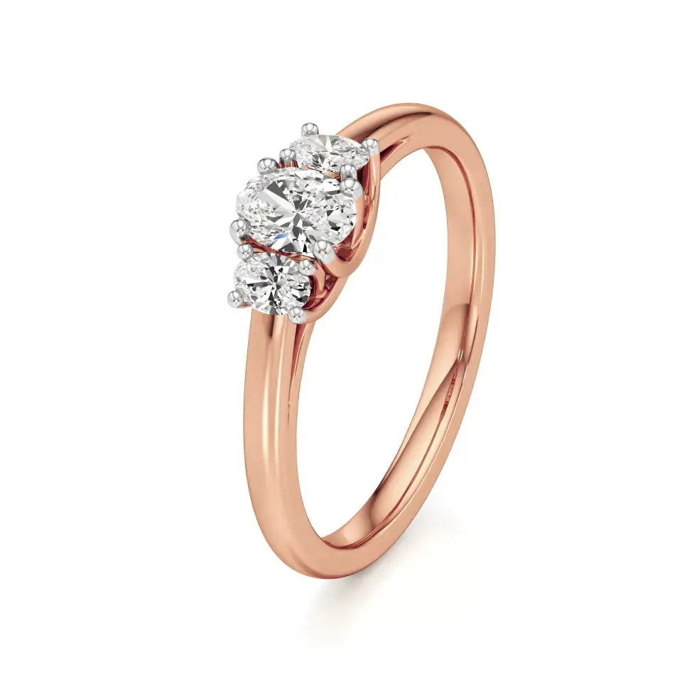 Aria | Oval Lab-Grown Diamond Three-Stone Ring - Nivara