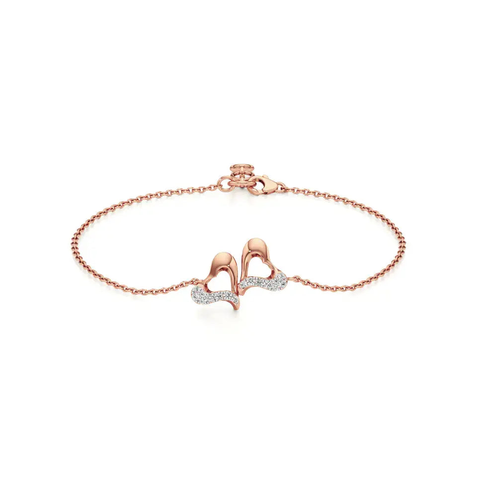 Sneh | Elegant Duo Heart Chain Bracelet - Nivara