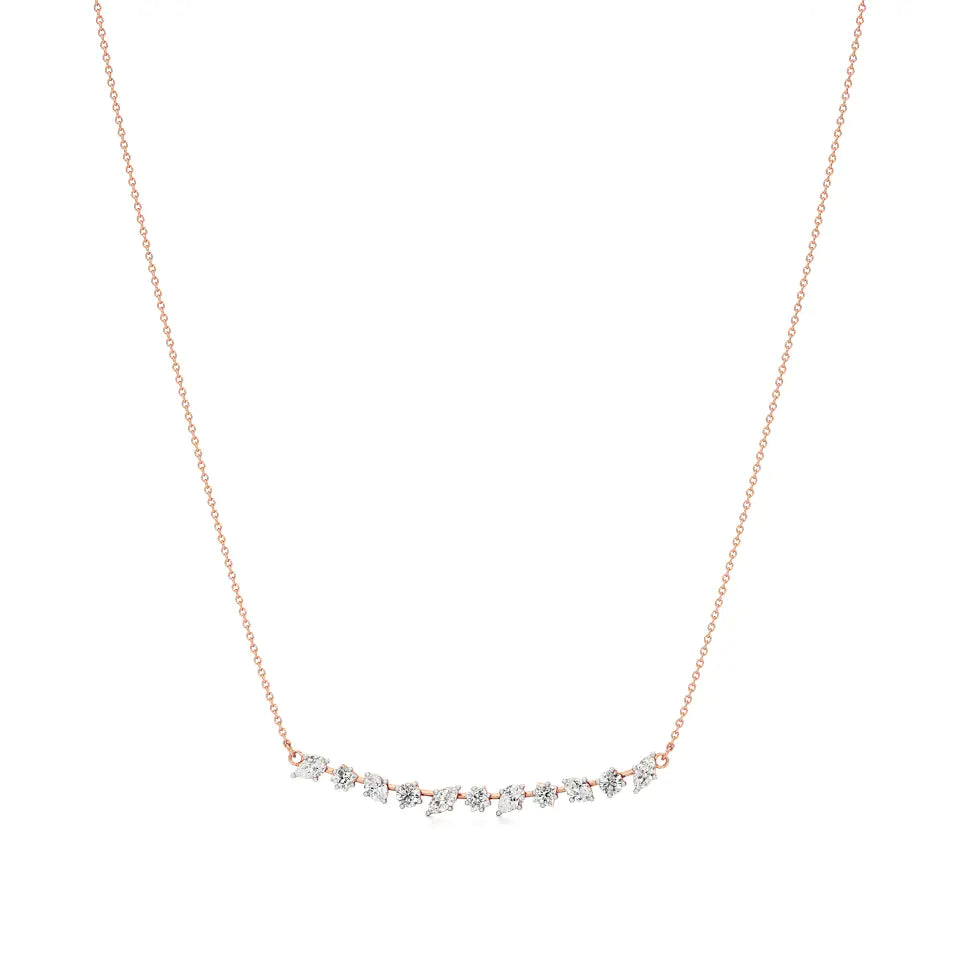 Anek | Multi-Shape Lab Grown Diamonds Bar Necklace