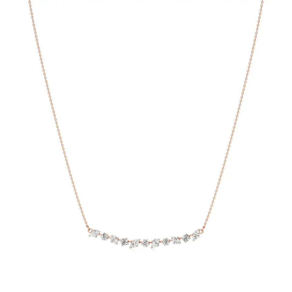 Anek | Multi-Shape Lab Grown Diamonds Bar Necklace - Nivara