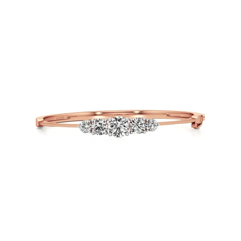Noor | Classic Five Lab Grown Diamonds Oval Bangle - Nivara