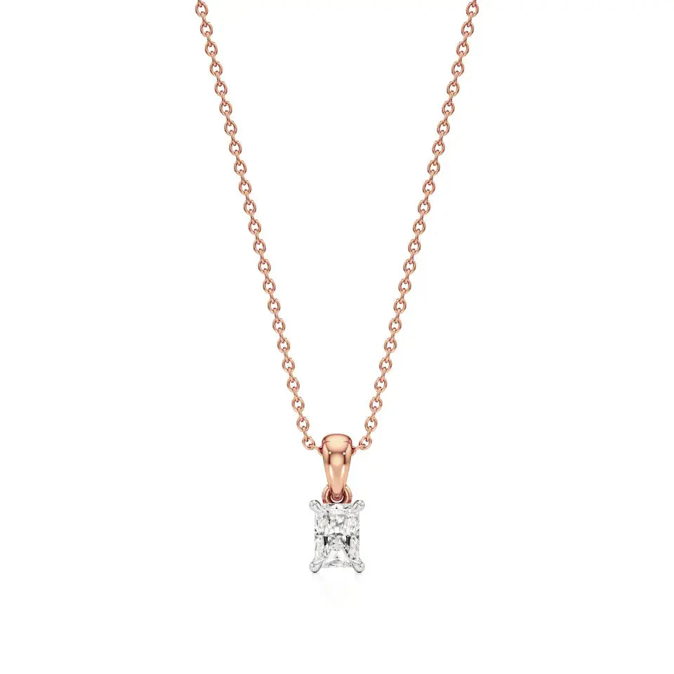 Thea | Radiant-Cut Solitaire Lab Grown Diamond 4-Prong Setting Pendant - Nivara