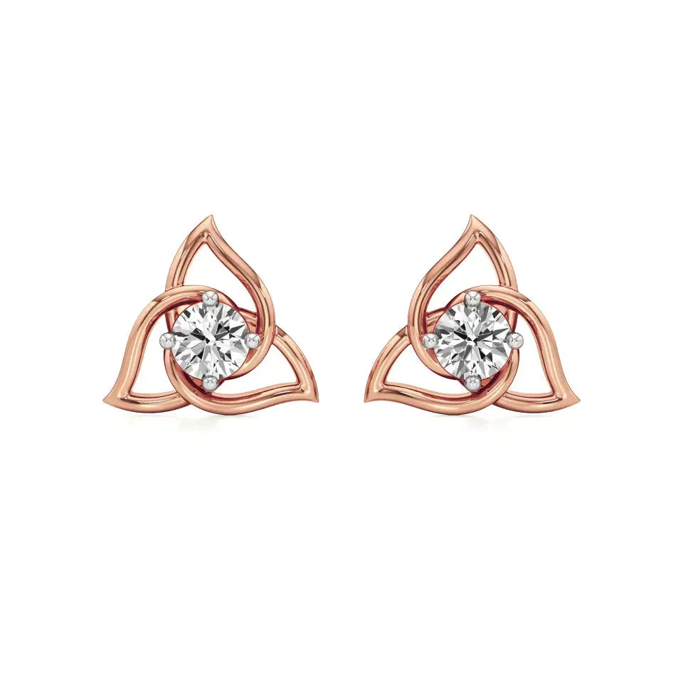 Flora | Round Solitaire Lab-Grown Diamond Studs - Nivara