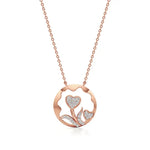 Sneh | Round Lab Grown Diamonds Dual Heart Pendant - Nivara