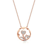 Sneh | Round Lab Grown Diamonds Dual Heart Pendant - Nivara