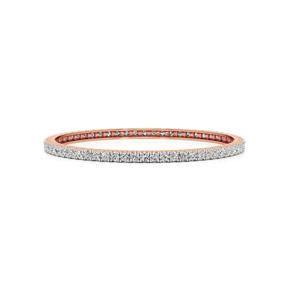 Ishar | Elegant Round Lab Grown Diamonds Tennis Bangle - Nivara