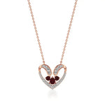 Sneh | Ruby & Lab Grown Diamonds Heart Pendant - Nivara