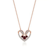 Sneh | Ruby & Lab Grown Diamonds Heart Pendant - Nivara