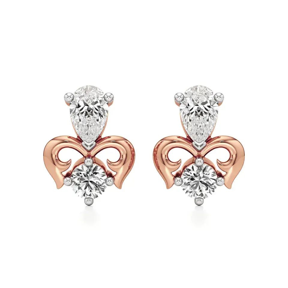 Mode | Pear & Round Lab-Grown Diamond Duo Studs - Nivara