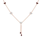 Sneh | Pear-Cut Ruby & Round Lab Grown Diamonds with Heart Motif Necklace