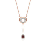 Sneh | Pear-Cut Ruby & Round Lab Grown Diamonds Necklace