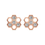 Flora | Round Lab-Grown Diamonds Floral Studs - Nivara