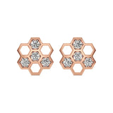 Flora | Round Lab-Grown Diamonds Floral Studs - Nivara