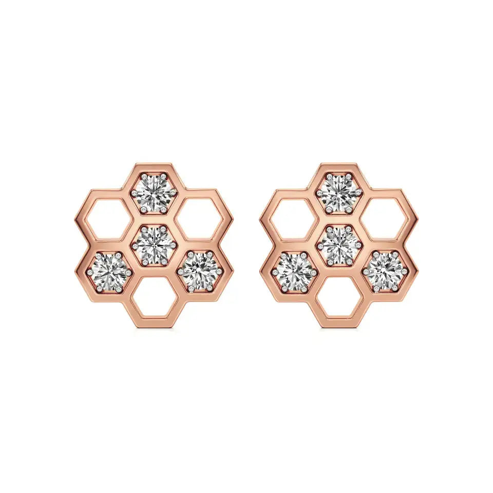 Flora | Round Lab-Grown Diamonds Floral Studs - Nivara