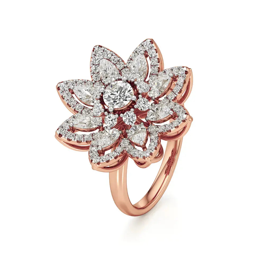 Flora | Round & Pear Lab-Grown Diamond Ring - Nivara