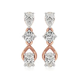 Vanya | Round, Pear and Oval Lab-Grown Diamonds Drop Earrings - Nivara