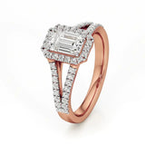 Mira | Round & Emerald Lab-Grown Diamond Halo Ring - Nivara