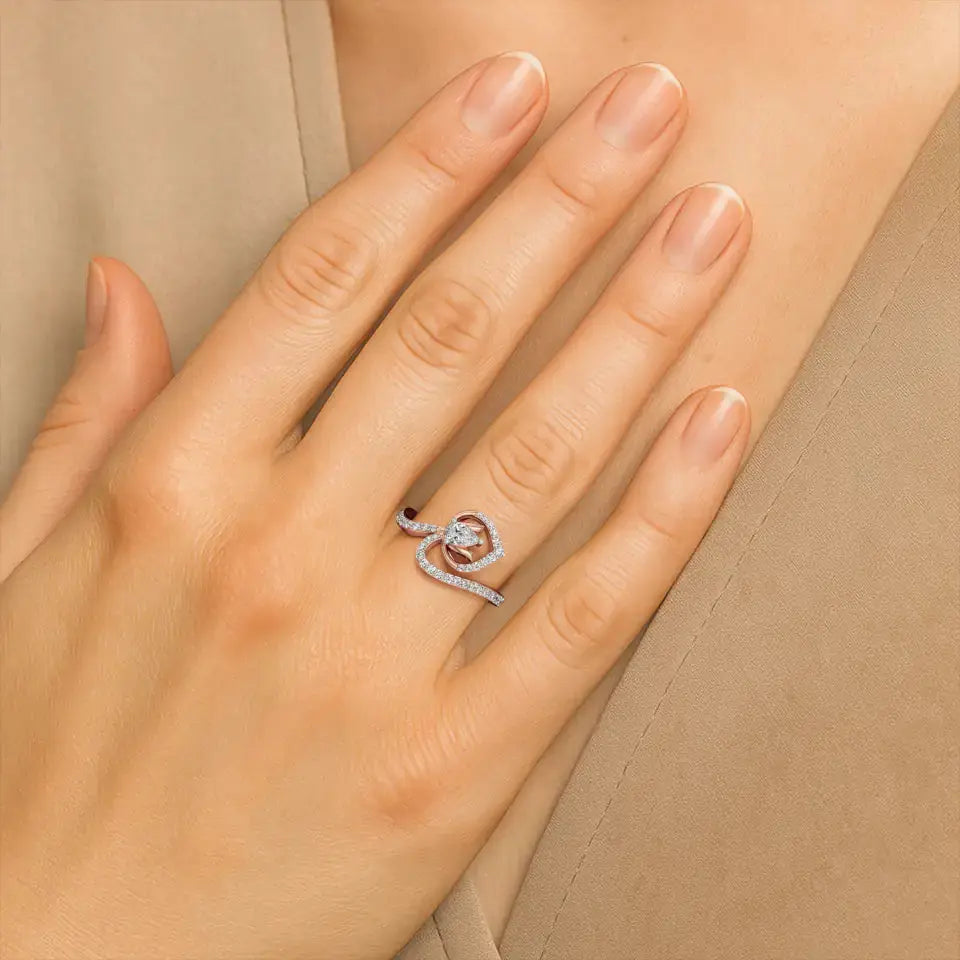 Mode | Round & Pear Lab-Grown Diamond Ring - Nivara