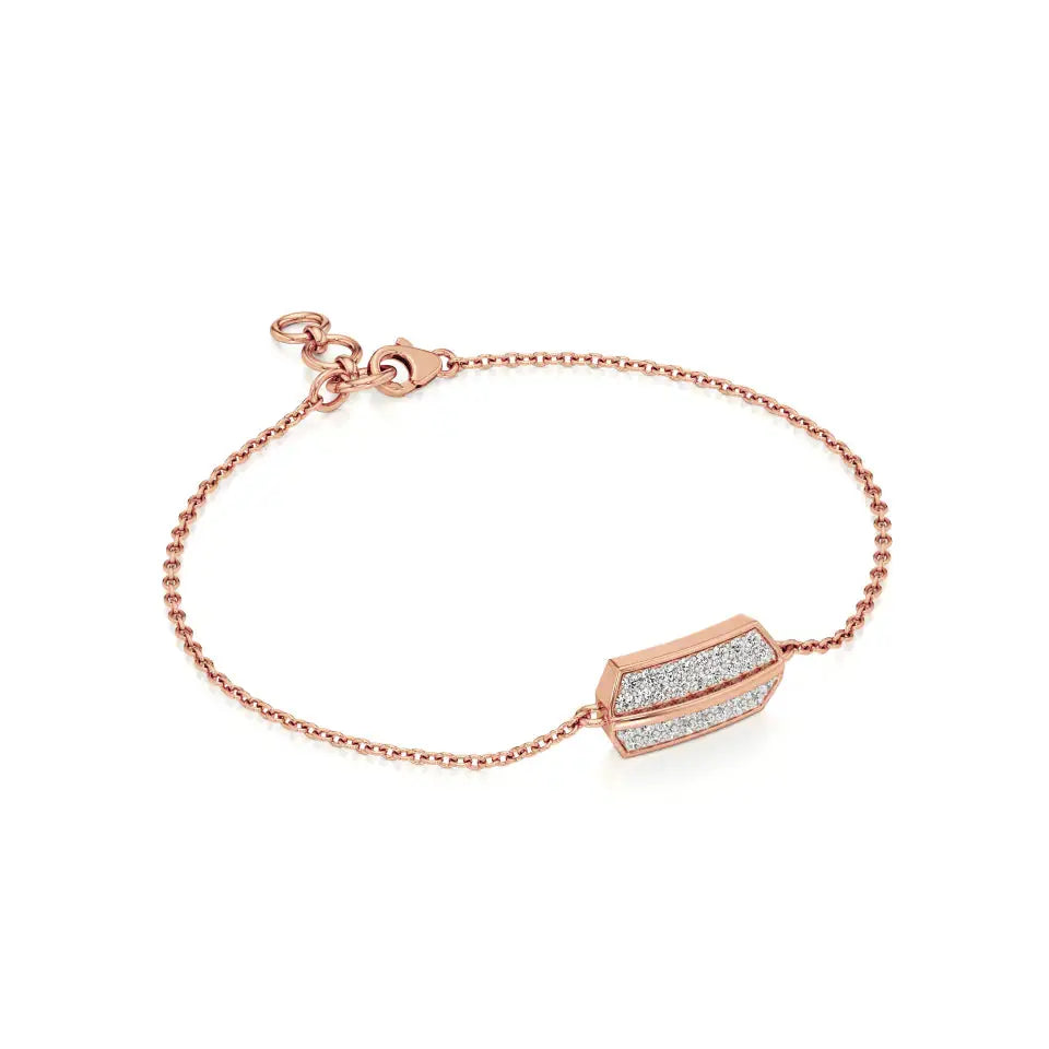 Rupak | Round Lab Grown Diamonds Clustered on Hexagon Charm Bracelet - Nivara
