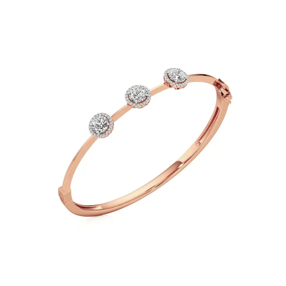Elina | Round Lab Grown Diamonds Oval Bangle - Nivara